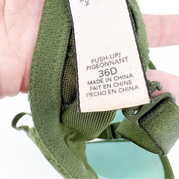 ✅ Victoria's Secret Push-Up Pigeonnant 36D Womens Green Lace Padded Bra - Picture 3 of 5